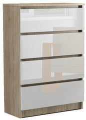 Komoda RICO 4 szuflady akryl sonoma wysoki połysk 80 cm