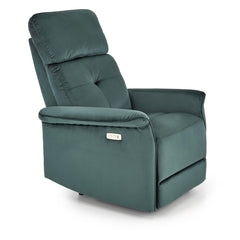 Fotel rozkładany elektrycznie CYGNUS - Kolor Ciemny Zielony / Tkanina Welur