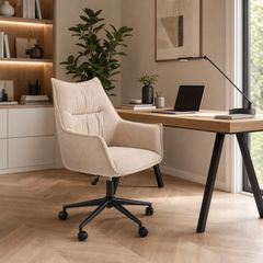 Fotel obrotowy LUSSO - Kolor Beżowy / Tkanina Flexi