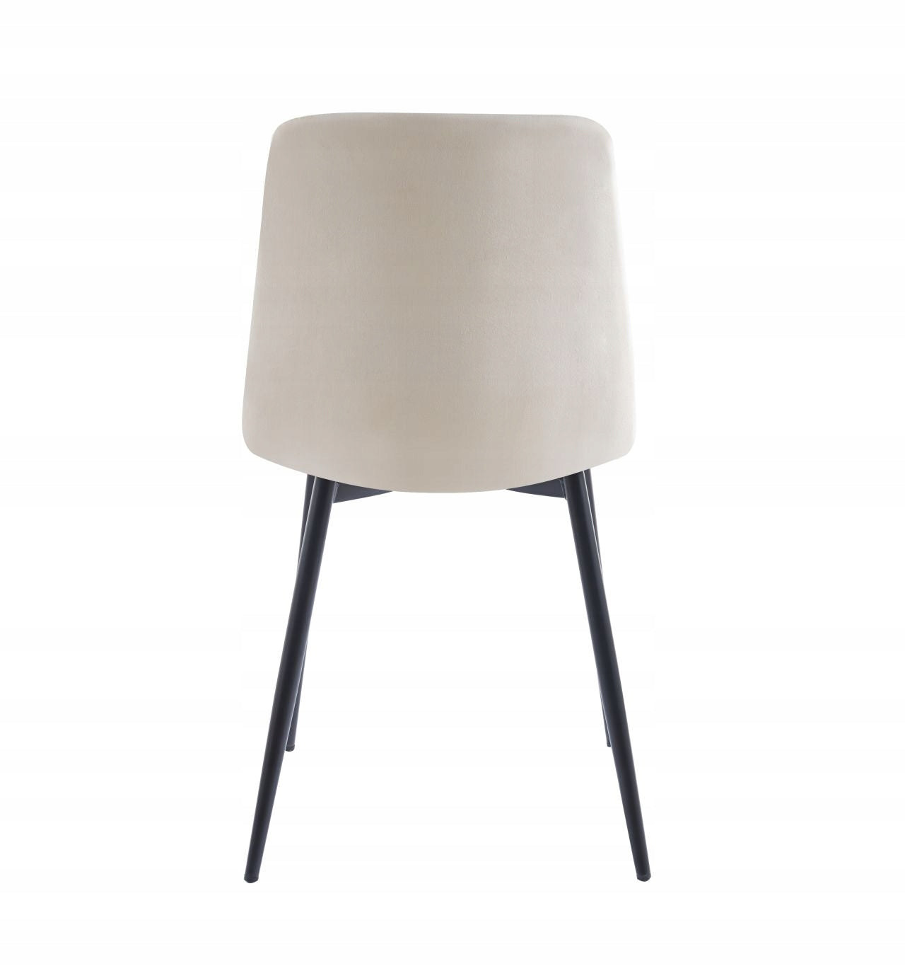Krzesło Welwetowe Beżowe Pikowane Furnitex – Czarny Stelaż