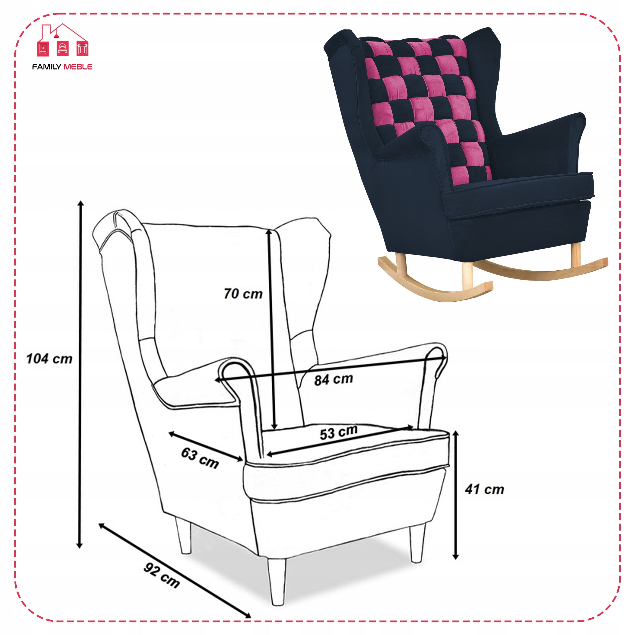 Fotel Uszak Bujany Carol Duo Family Meble | Płozy, Personalizowany