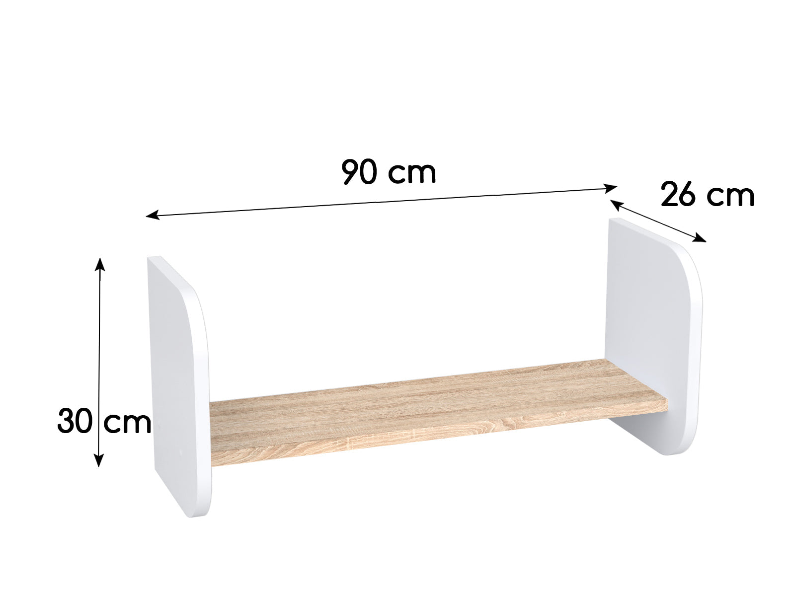 Lendo Półka wisząca 90 cm biało-różowa nowoczesna