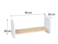 Lendo Półka wisząca 90 cm biało-różowa nowoczesna