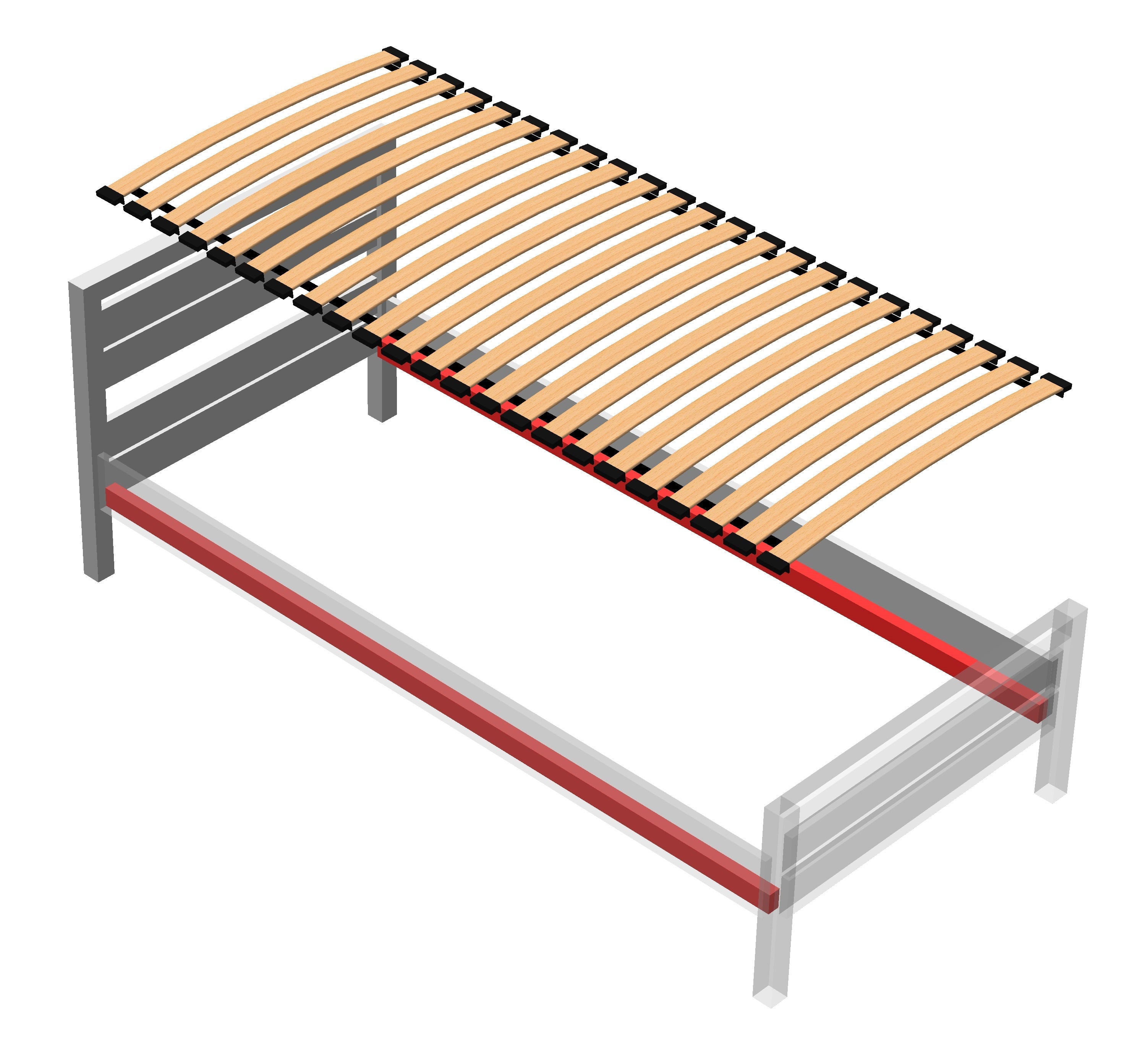 Lendo Stelaż FLEX 23 listwy sprężyste bukowe 200x80