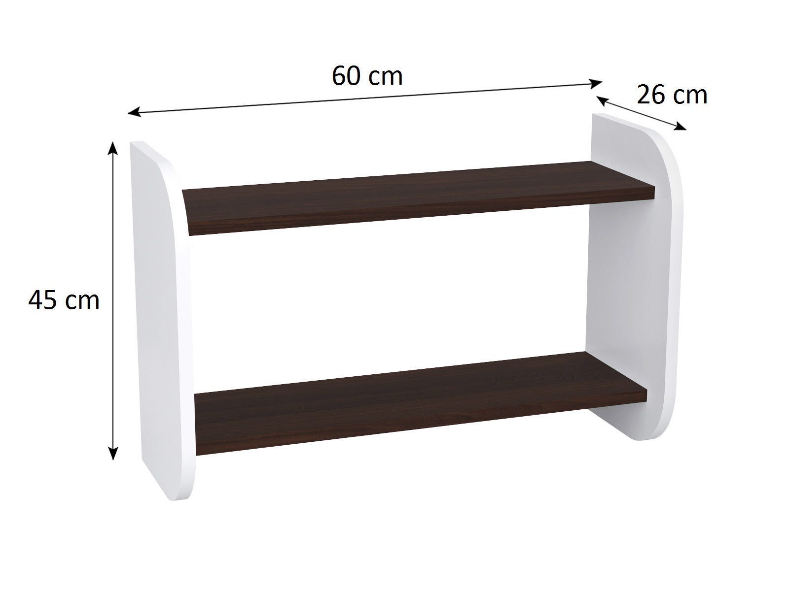 Lendo Półka Wisząca Podwójna 60cm Biało-Limonkowa, Laminowana