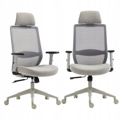 Fotel Obrotowy FB25-FX Szary Ergonomiczny Z Siatki