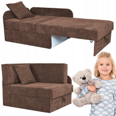 Kanapa dziecięca Boni narożnik rosnący z dzieckiem brązowy uniwersalny
