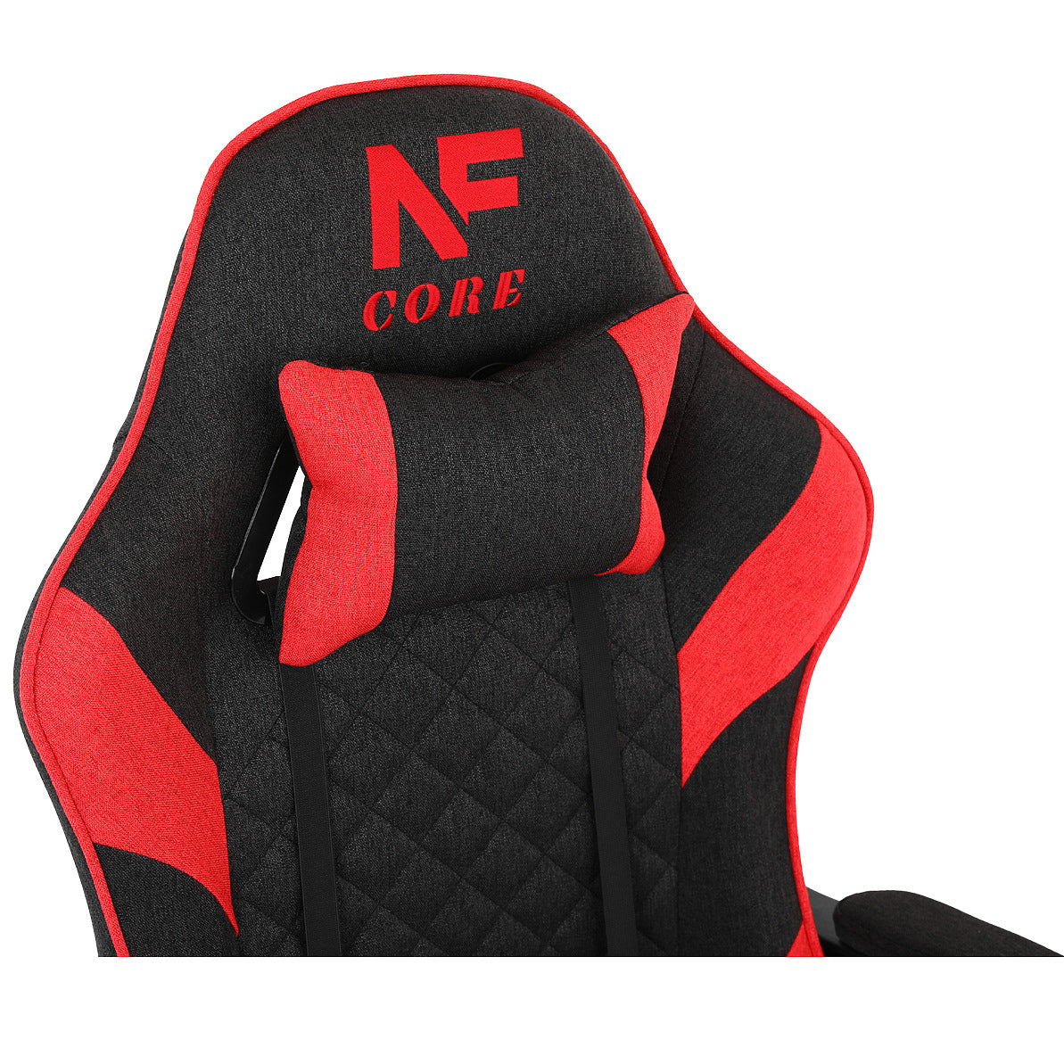 Fotel Gamingowy Infini Core z Tkaniny i Podnóżkiem Czarno-Czerwony