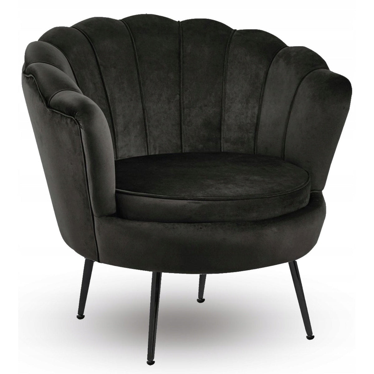 Fotel Muszelka Czarne Welur Glamour Furnitex
