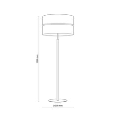 Lampa podłogowa ECO 5597 TK Lighting, czarny stelaż, abażur szaro-beżowy