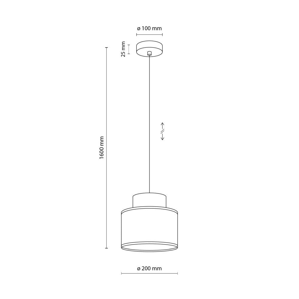 Lampa wisząca Duo z jutowym abażurem pomarańczowym 3255 TK Lighting