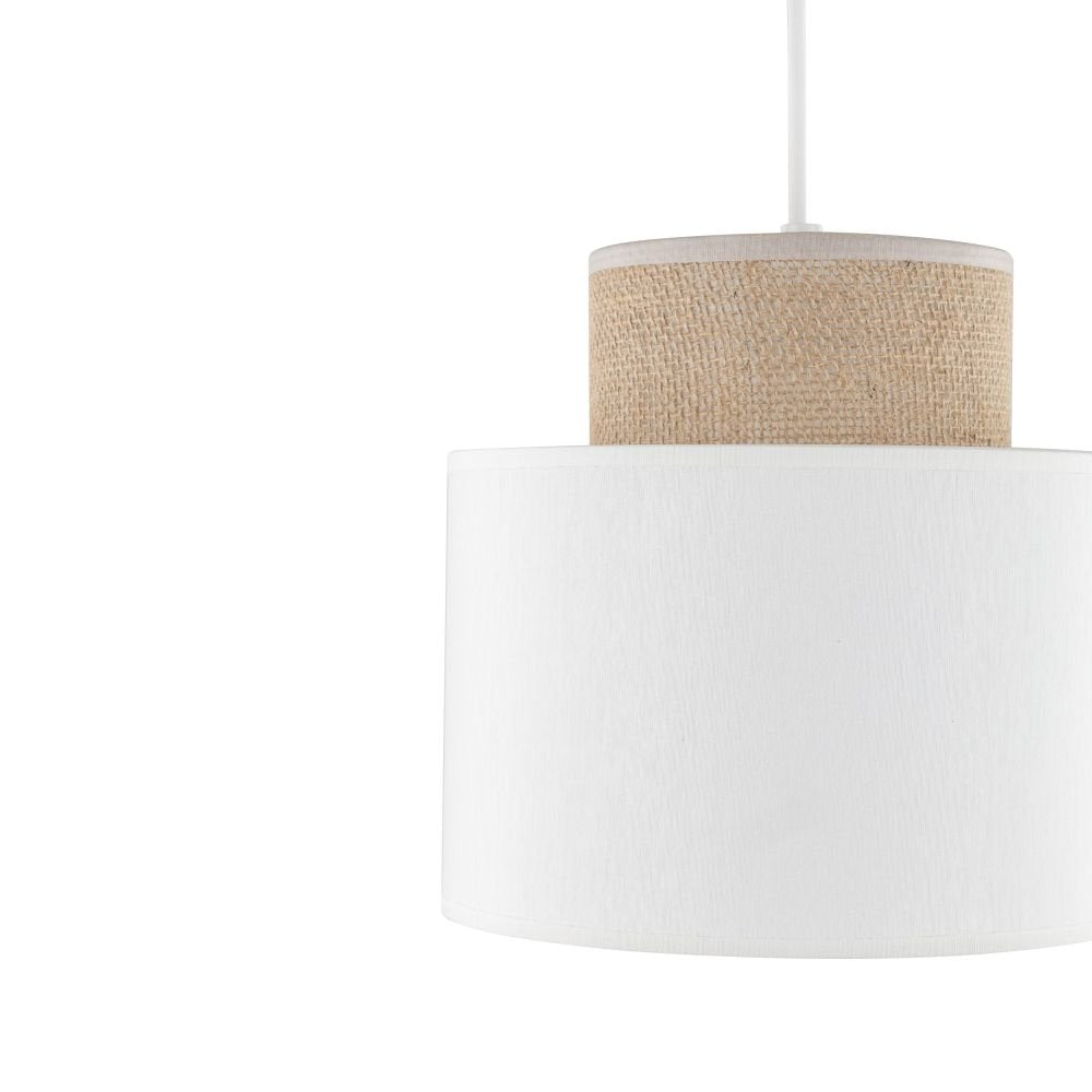 Lampa wisząca tk lighting Duo minimalistyczna biała juta 10078