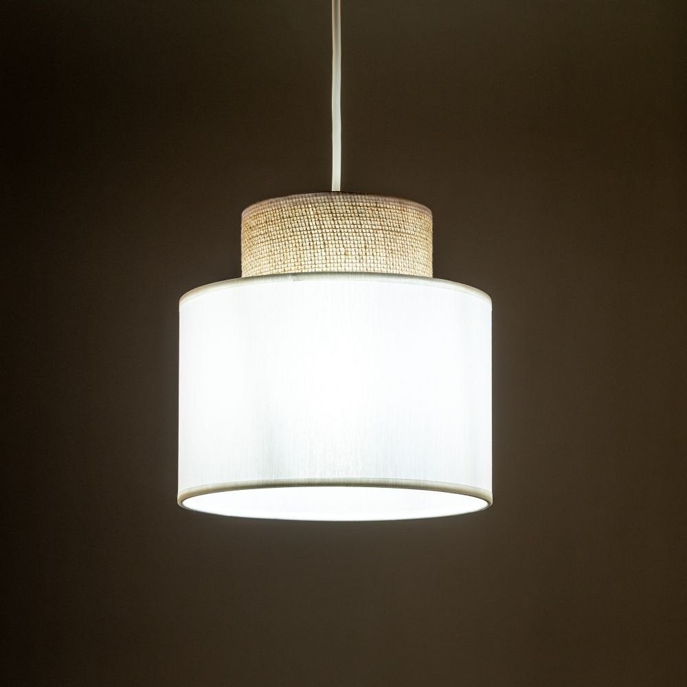 Lampa wisząca tk lighting Duo minimalistyczna biała juta 10078
