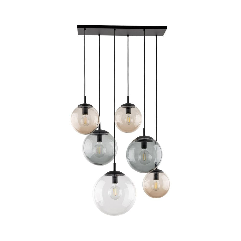 Lampa wisząca TK Lighting Esme: nowoczesne szklane klosze multi