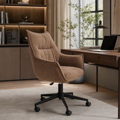 Fotel obrotowy LUSSO - Kolor Brązowy / Tkanina Flexi