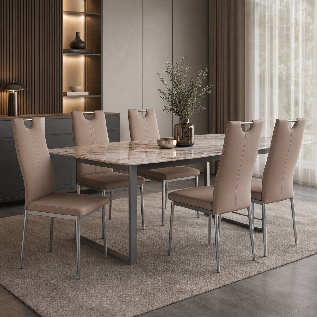 Krzesło ARTEMIS - Kolor Cappuccino / Ekoskóra